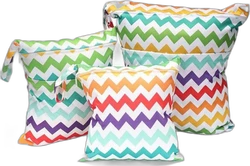 Wetbag set van 3 - Regenboog zigzag