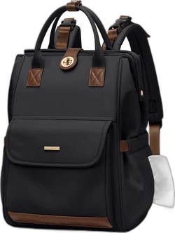 Luiertas rugzak met kinderwagenhaken 16 inch - Zwart