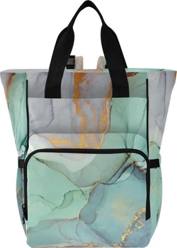 Luiertas rugzak waterdicht 39 cm - Groen marmer