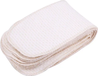 Allecto katoenen luierinleggers beige gestreept Stapel beige katoenen luierinleggers met gestreepte structuur en afgeronde gestikte randen