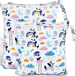 ShopVlot wetbag set van 2 - Panda's en regenbogen