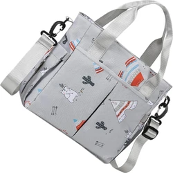 Kinderwagen-luiertas 30x27 cm - Lichtgrijs tipi en cactus