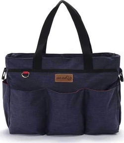 Luiertas schoudertas met verschoonmat 42x18x30 cm - Donkerblauw