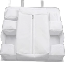 Hangende luierorganizer voor babybed met vakken - Wit