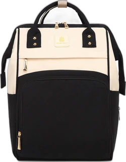 Luiertas rugzak waterdicht 27x21x42 cm - Zwart/crème