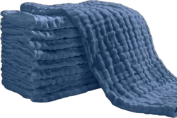 Hydrofiele spuugdoekjes 27x50 cm 6-laags (10 stuks) - Donkerblauw