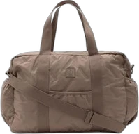Bruine Jollein luiertas Embossed Lily Milky Coffee met lange en korte handvatten en verstelbare schouderriem