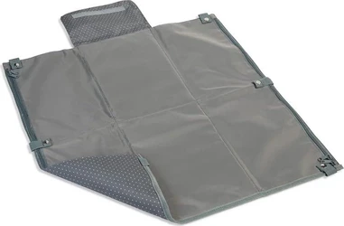 Aankleedkussen voor onderweg 60x60 cm met vakken grijs Grijs opvouwbaar aankleedkussen 60x60 cm met ritssluiting en opbergvakken