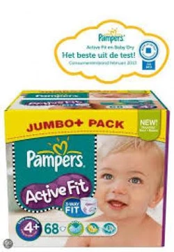 Pampers - Active Fit - Jumbobox+ - Maat 4+ Pampers - Active Fit - Jumbobox+ - Maat 4+