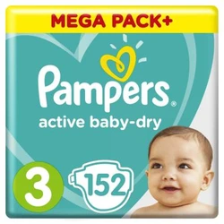 Pampers - Active Baby-Dry - Jumbo pak + - Maat 3 Pampers - Active Baby-Dry - Jumbo pak + - Maat 3
