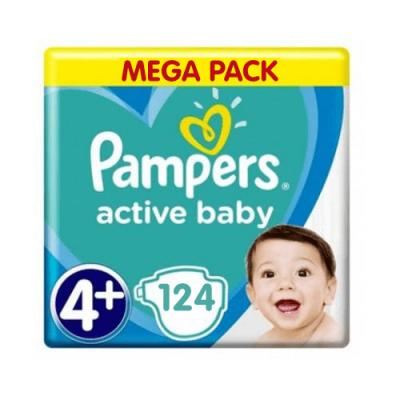 Pampers - Active Baby-Dry - Jumbo pak + - Maat 4+ Pampers - Active Baby-Dry - Jumbo pak + - Maat 4+