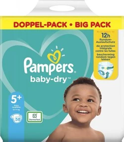 baby dry maat 5+ 58 luiers