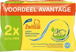 Zwitsal Lotion billendoekjes 2-pak (2 x 72) Zwitsal Lotion billendoekjes 2-pak (2 x 72)