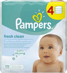 Pampers Fresh Clean Babydoekjes 4-pak (4x64) Pampers Fresh Clean Babydoekjes 4-pak (4x64)