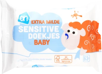 AH Baby Lotiondoekjes Sensitive (1x63) AH Baby Lotiondoekjes Sensitive (1x63)