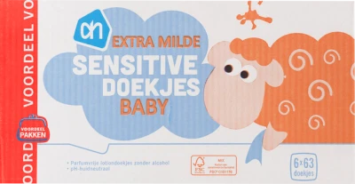AH Baby Lotiondoekjes Sensitive 6-pak (6x63) AH Baby Lotiondoekjes Sensitive 6-pak (6x63)