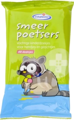 Trekpleister Smeerpoetsers pak met 40 kinderdoekjes Trekpleister Smeerpoetsers pak met 40 kinderdoekjes