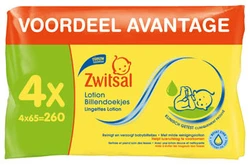 Zwitsal Lotion billendoekjes 4-pak (4 x 65) Zwitsal Lotion billendoekjes 4-pak (4 x 65)