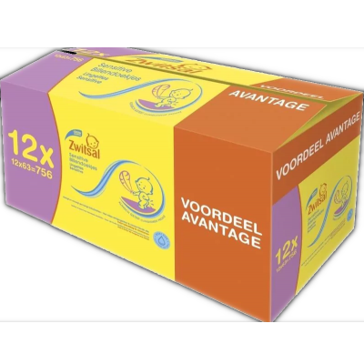 Zwitsal Sensitive billendoekjes 12-pak (12 x 57)