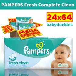 Pampers Fresh Clean Babydoekjes 24-pak (24x64) Pampers Fresh Clean Babydoekjes 24-pak (24x64)