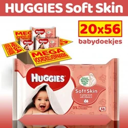 Huggies Soft Skin Babydoekjes 20-pak (20x56) Huggies Soft Skin Babydoekjes 20-pak (20x56)