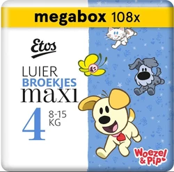 Etos luierbroekjes maat 4 - 108 stuks (3 x 36 stuks)