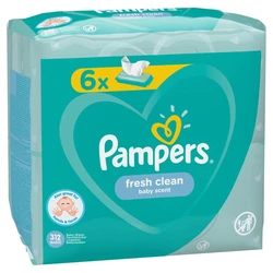 Pampers Fresh Clean Babydoekjes 6-pak - 312 Doekjes Pampers Fresh Clean Babydoekjes 6 Verpakkingen = 312 Doekjes