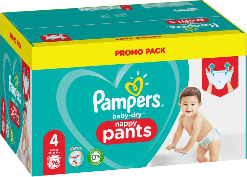 Pampers Baby-Dry Pants maat 4 - 96 luiers Pampers Baby Dry Pants Maat 4 - 96 Luierbroekjes Voordeelverpakking