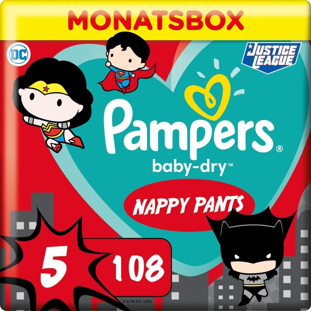 Pampers Baby-Dry Pants maat 5 - 108 luiers Pampers Pants Baby Dry - Luierbroekjes - Maat 5 - 12-17 kg - Maandbox - Limited Edition, 108 St