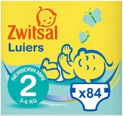 Zwitsal Luiers - Newborn Mini Maat 2 - 84 Luiers - Voordeelverpakking