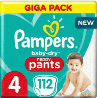Pampers Baby-Dry Pants Jumbo pak + maat 4 Pampers Baby-Dry Pants Jumbo pak + maat 4