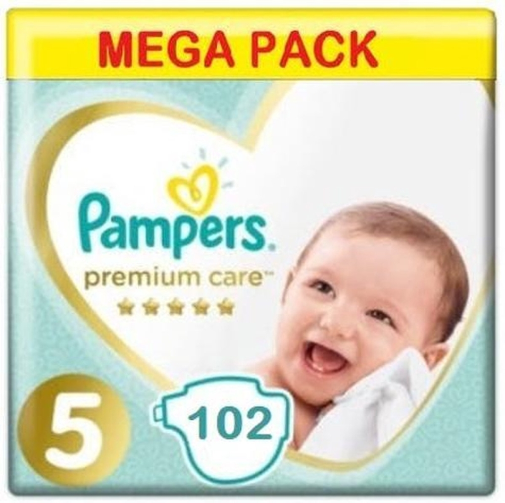 Pampers Premium Care maat 5 - 102 luiers Pampers Premium Care Luiers Maat 5 - 102 Luiers Voordeelverpakking