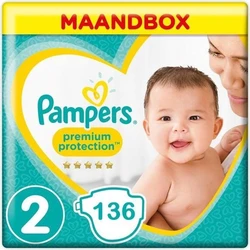Pampers Premium Protection Luiers Maat 2 - 136 Luiers Maandbox