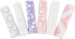 Kushies - Billendoekjes - Wasbare Billendoekjes - Washandjes - 6 pack - Roze / Wit / Paars - Enkellaags Kushies - Billendoekjes - Wasbare Billendoekjes - Washandjes - 6 pack - Roze / Wit / Paars - Enkellaags