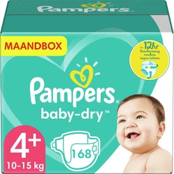 Pampers - Baby Dry - Maat 4+ - Maandbox - 168 luiers - Voordeel