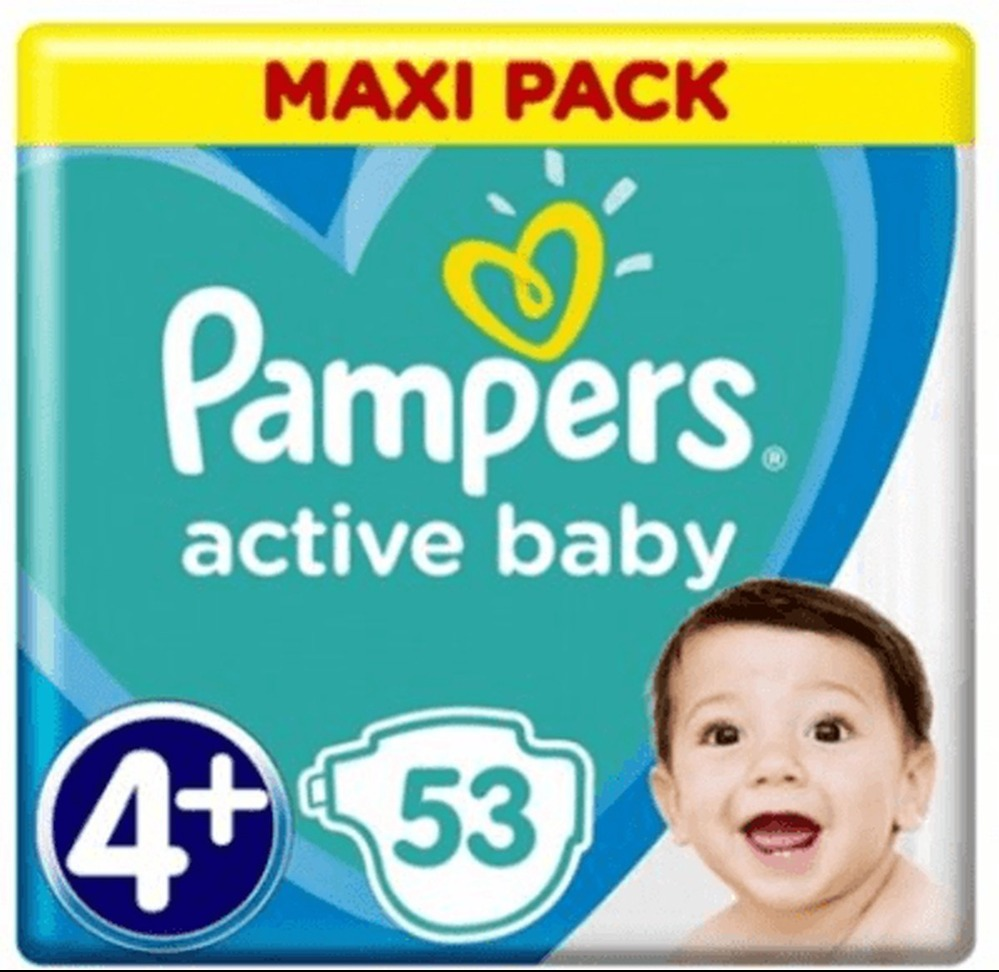 Pampers Active Baby Luiers Maat 4+ - 53 luiers Pampers Active Baby Luiers Maat 4+ - 53 luiers