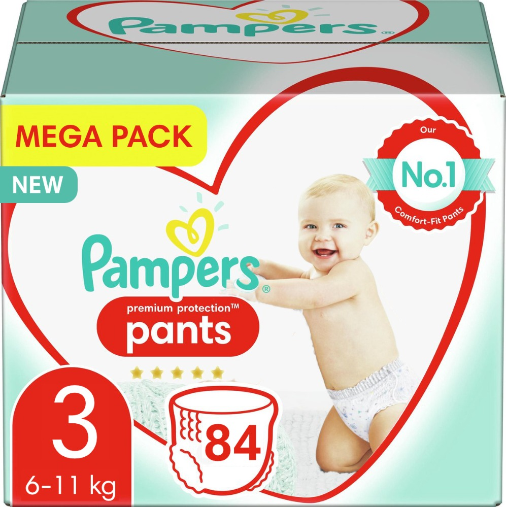 Pampers - Premium Protection Pants - Maat 3 - Mega Pack - 84 luierbroekjes Pampers - Premium Protection Pants - Maat 3 - Mega Pack - 84 luierbroekjes