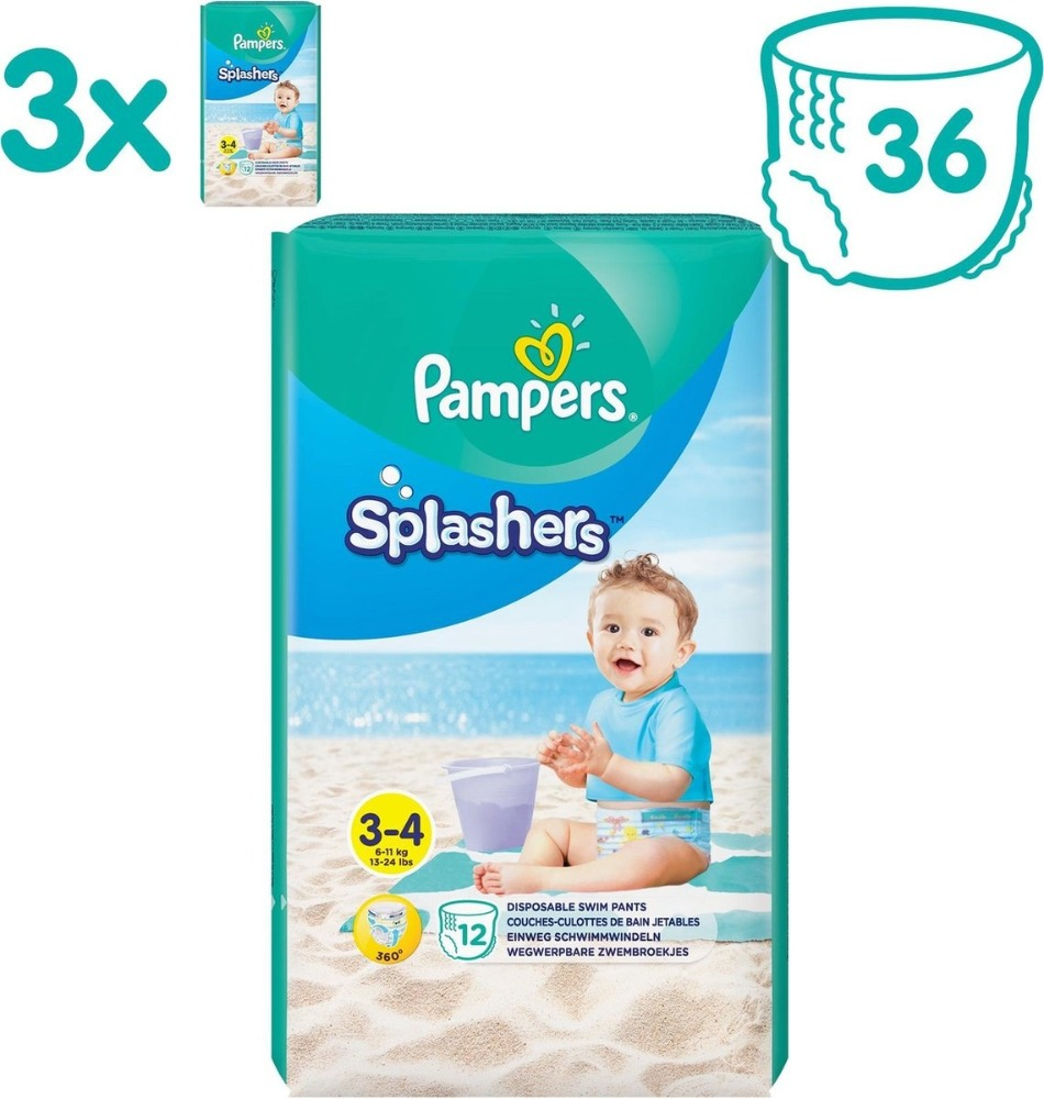 Pampers - Splashers - Wegwerpbare Zwemluiers - Maat 3/4 - 36 stuks