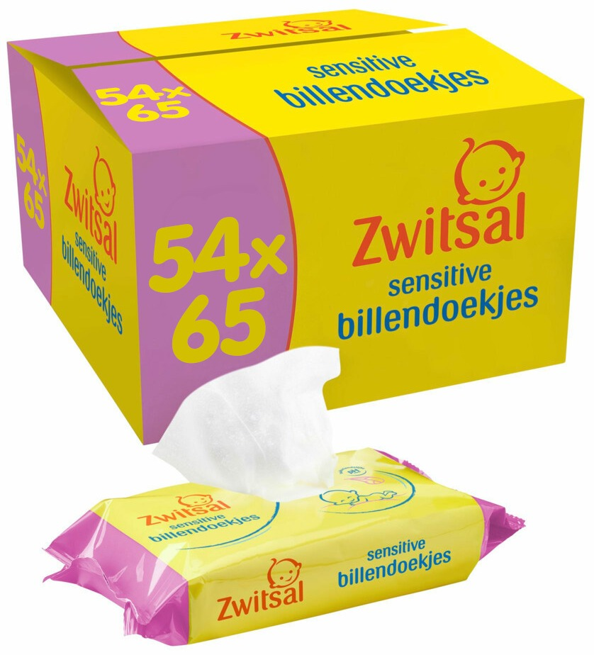 Zwitsal - Billendoekjes Sensitive - 54 x 57 - 3078 babydoekjes Zwitsal - Billendoekjes Sensitive - 54 x 57 - 3078 babydoekjes