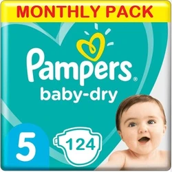 Pampers Baby Dry Maat 5 - 124 Luiers Maandbox