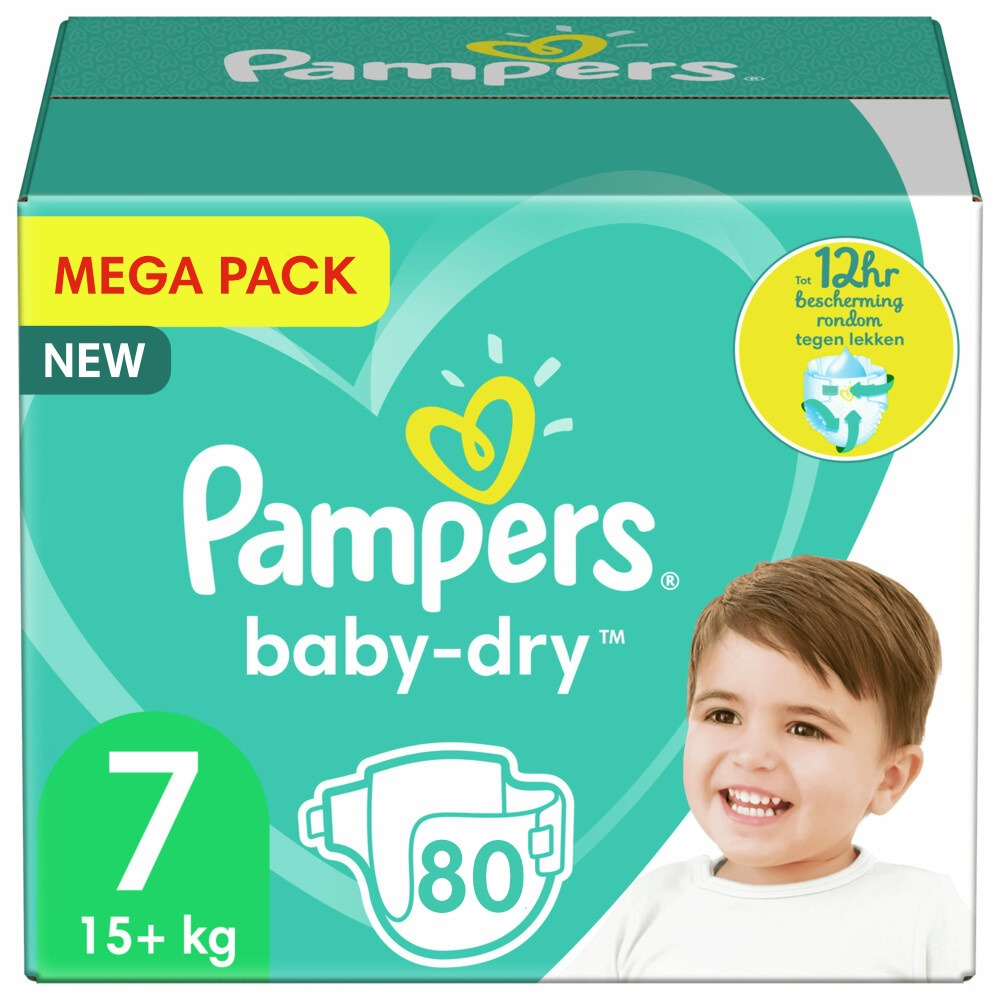 Pampers - Baby Dry - Maat 7 - Mega Pack - 80 luiers