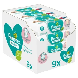 Pampers - Sensitive - Billendoekjes - 468 doekjes - 9 x 52 Pampers - Sensitive - Billendoekjes - 468 doekjes - 9 x 52
