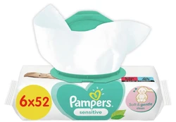 Pampers - Sensitive - Billendoekjes - 312 doekjes - 6 x 52 Pampers - Sensitive - Billendoekjes - 312 doekjes - 6 x 52
