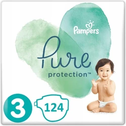 Pampers Pure Protection Maat 3 - 124 Luiers Voordeelverpaking Pampers Pure Protection Maat 3 - 124 Luiers Voordeelverpaking