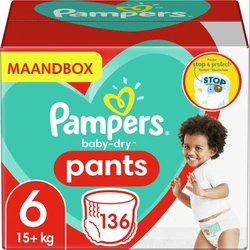 Pampers - Baby Dry Pants - Maat 6 - Maandbox - 136 luierbroekjes Pampers - Baby Dry Pants - Maat 6 - Maandbox - 136 luierbroekjes