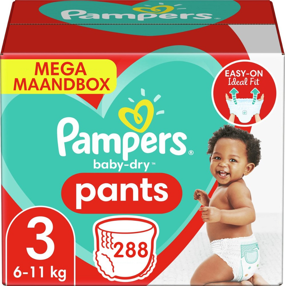 Pampers - Baby Dry Pants - Maat 3 - Mega Maandbox - 288 luierbroekjes Pampers - Baby Dry Pants - Maat 3 - Mega Maandbox - 288 luierbroekjes
