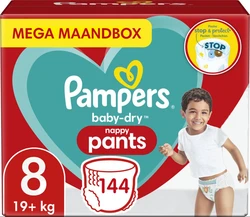 Pampers - Baby Dry Pants - Maat 8 - Mega Maandbox - 144 luierbroekjes