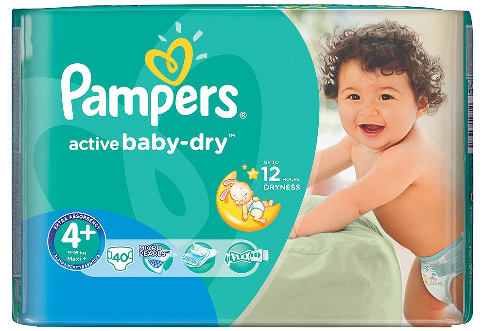 Pampers Active Baby-Dry maat 4+ - 40 luiers Pampers Active Baby-Dry maat 4+ - 40 luiers