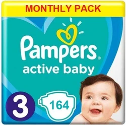 Pampers Active Baby Maat 3 - 164 Luiers Maandbox Pampers Active Baby Maat 3 - 164 Luiers Maandbox