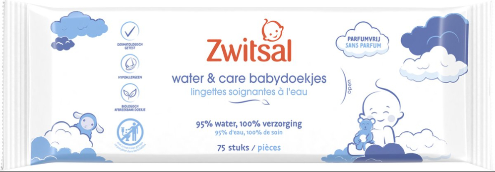 Zwitsal Water & Care Babydoekjes - 75 stuks Zwitsal Water & Care Babydoekjes - 75 stuks